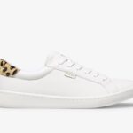 Dames X Kate Spade New York Ace Leer Kalfshaar Keds Wit Luipaard