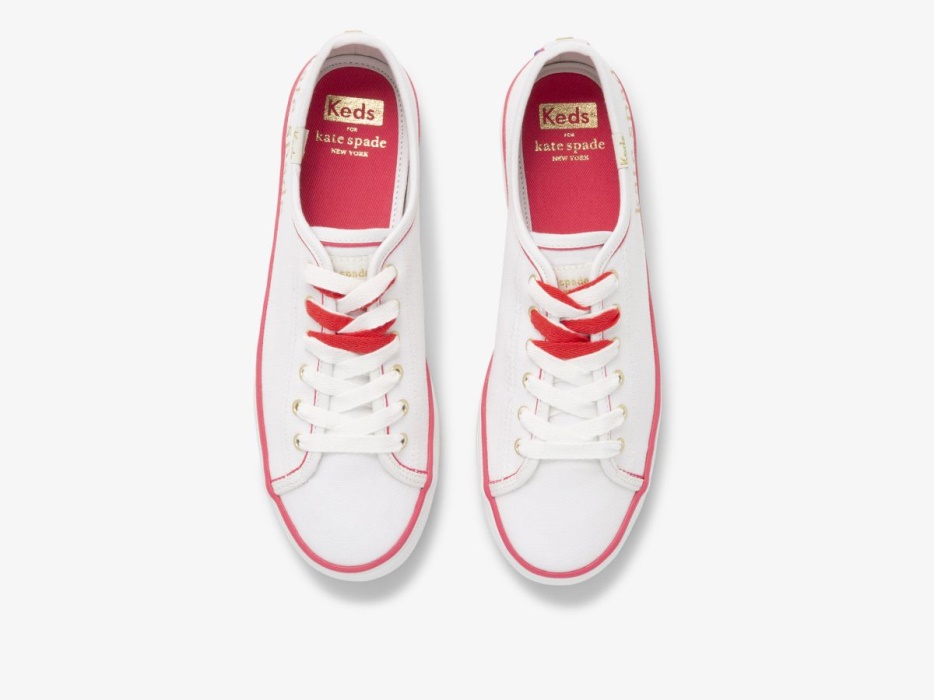 Dames X Kate Spade New York Kickstart Foil Logo Keds Wit - Afbeelding 3