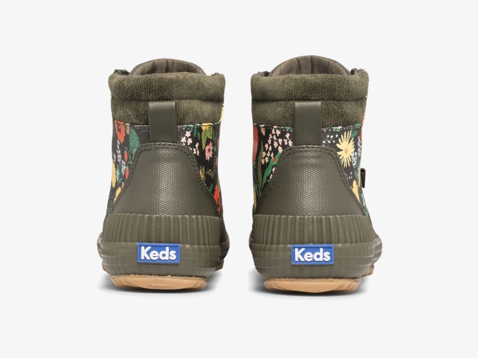 Dames X Rifle Paper Co. Scoutslaars Waterafstotend Botanisch Canvas Thinsulatetrade Olijf Keds - Afbeelding 3
