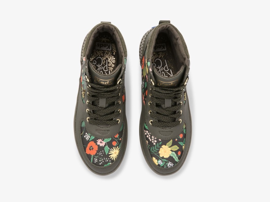 Dames X Rifle Paper Co. Scoutslaars Waterafstotend Botanisch Canvas Thinsulatetrade Olijf Keds - Afbeelding 4