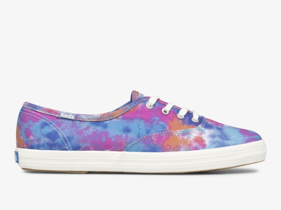 dameskampioen_canvas_tie_dye_keds_blauw_roze.jpg Dameskampioen Canvas Tie Dye Keds Blauw Roze - Afbeelding 1