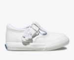 Daphne T-strap Leren Sneaker Voor Grote Kinderen Wit Keds