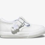 Daphne T-strap Leren Sneaker Voor Grote Kinderen Wit Keds