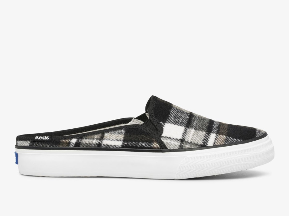 dubbeldekker_mule_plaid_voor_dames_keds_grijs.jpg Dubbeldekker Mule Plaid Voor Dames Keds Grijs - Afbeelding 1