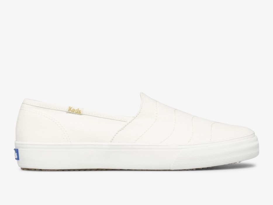 dubbeldekker_wave_canvas_dames_keds_creme.jpg Dubbeldekker Wave Canvas Dames Keds Crème - Afbeelding 1