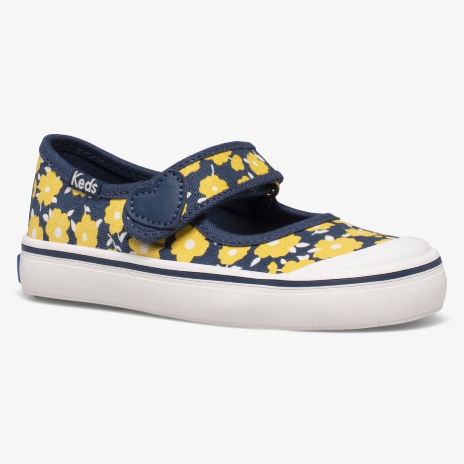 Grote Kinderharper Vintage Indigo/bloemen Keds - Afbeelding 4