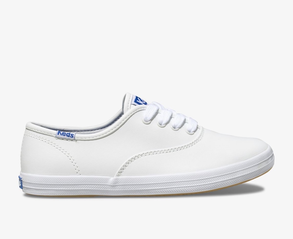 keds_big_kids_champion_cvo_sneaker_leer_wit_leer.jpg Keds Big Kid's Champion Cvo Sneaker Leer Wit Leer - Afbeelding 1