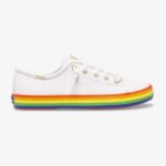 Keds Big Kid's Kickstart Leer Regenboog Wit/regenboog