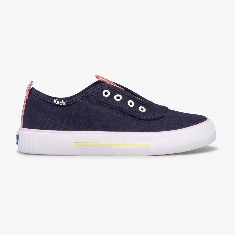 keds_big_kids_topkick_wasbare_instapper_navy_rainbow.jpg Keds Big Kid's Topkick Wasbare Instapper Navy/rainbow - Afbeelding 1