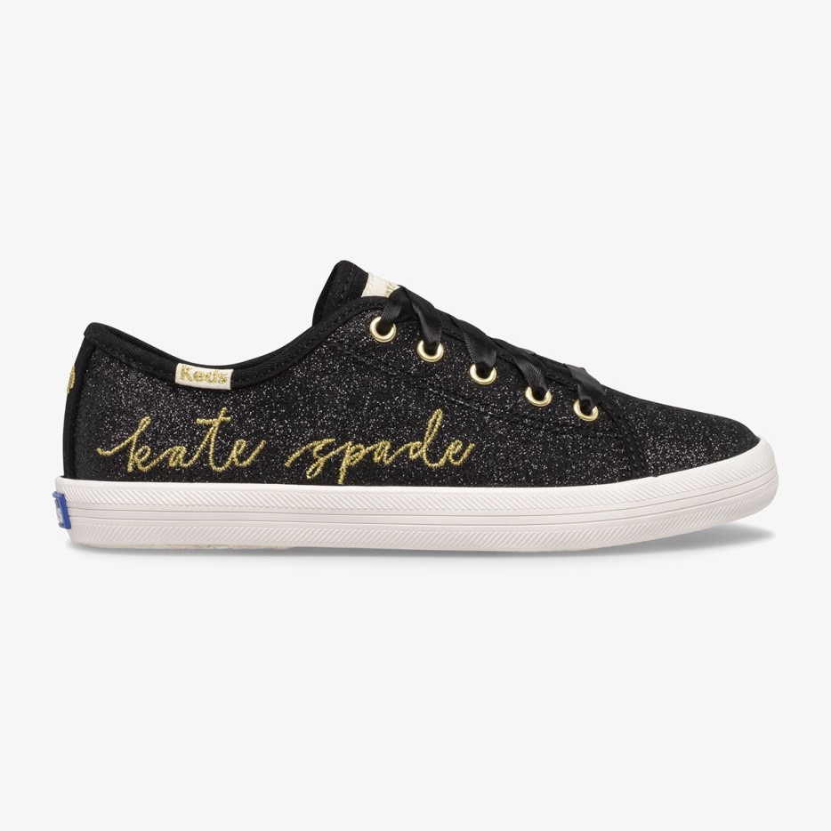 Keds Big Kid's X Kate Spade New York Kickstart Glitter Zwart - Afbeelding 1