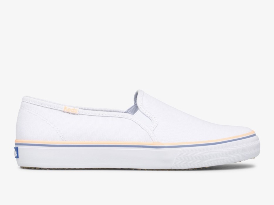 keds_dames_dubbeldekker_canvas_wit_koraal.jpg Keds Dames Dubbeldekker Canvas Wit Koraal - Afbeelding 1