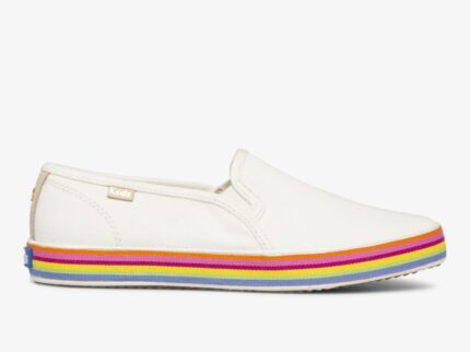 Keds Dames X Kate Spade New York Dubbeldekker Twill Sneeuwwit
