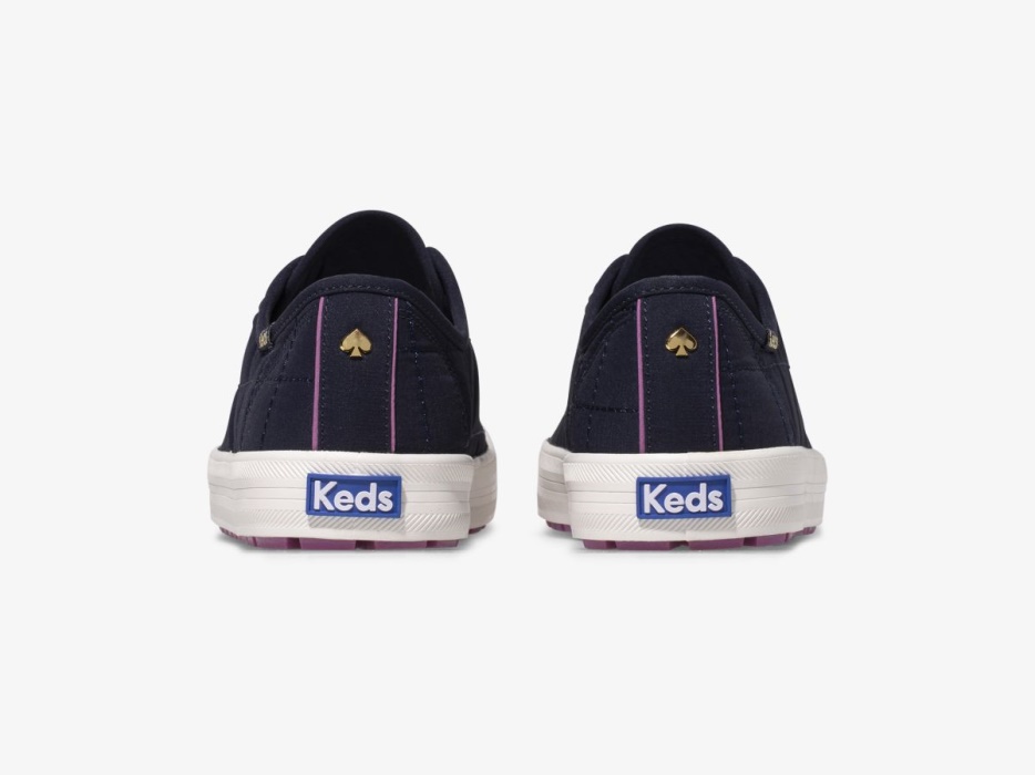 Keds Dames X Kate Spade New York Kickstart Trx Gewatteerd Nylon Navy - Afbeelding 2