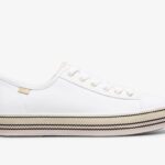 Keds Dames X Kate Spade New York Triple Kick Woven Stripe Foxing Wit Roze