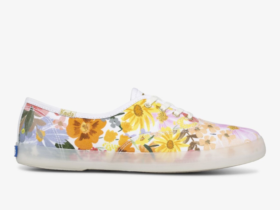 Keds Dames X Rifle Paper Co. Kampioen Marguerite Roze Geel Multi - Afbeelding 1