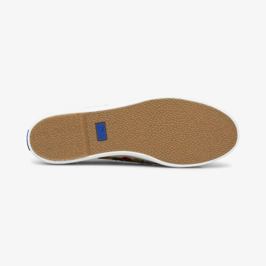 Keds Dames X Rifle Paper Co. Triple Kick Citrus Tuinfeest Wit - Afbeelding 4