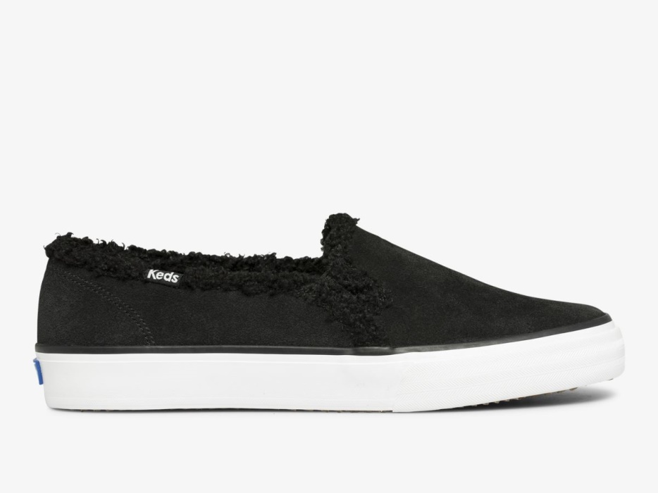 keds_dubbeldekker_suede_faux_shearling_dames_zwart.jpg Keds Dubbeldekker Suede Faux Shearling Dames Zwart - Afbeelding 1