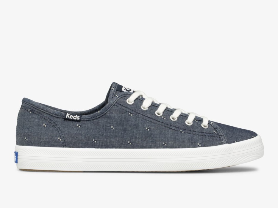 kickstart_dames_dobby_jacquard_keds_navy.jpg Kickstart Dames Dobby Jacquard Keds Navy - Afbeelding 1