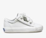 Kickstart Jr. Grote Kinderen Leren Sneaker Keds Wit Leer