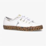 Kickstart Luipaard Foxing Sneaker Voor Grote Kinderen Keds Wit - Afbeelding 5