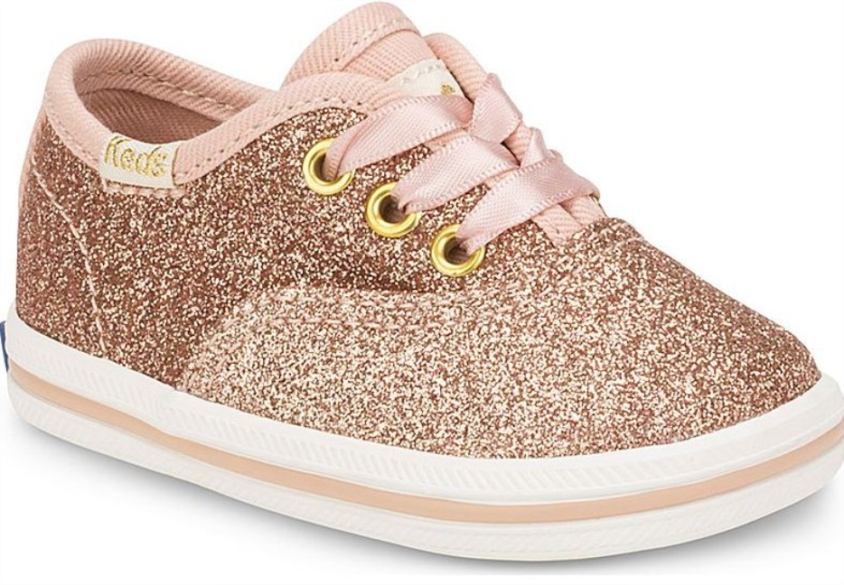 Little Kid's X Kate Spade New York Champion Glitter Crib Sneaker Rose Gold Keds - Afbeelding 3