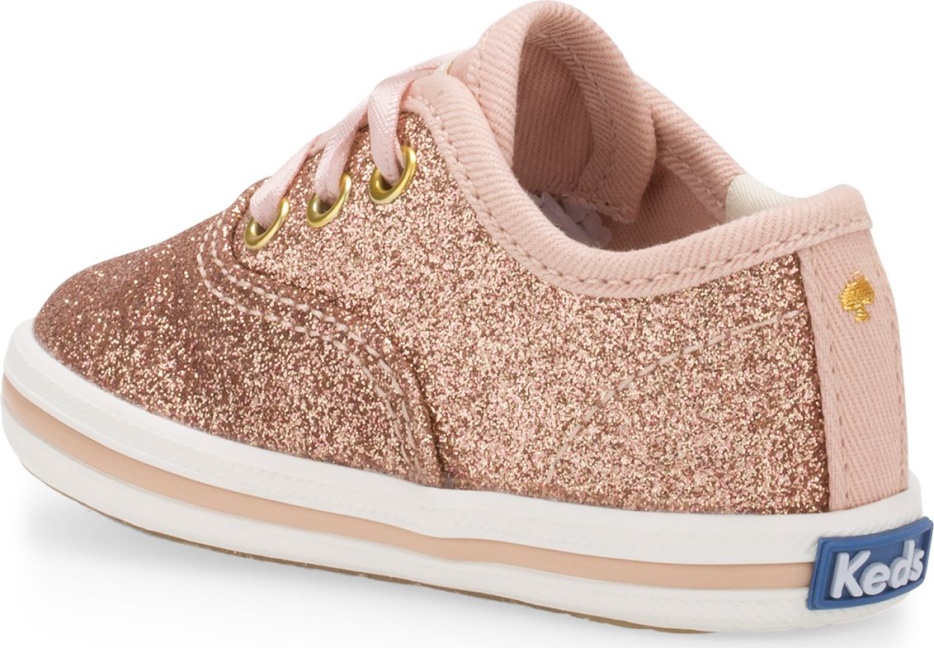 Little Kid's X Kate Spade New York Champion Glitter Crib Sneaker Rose Gold Keds - Afbeelding 4