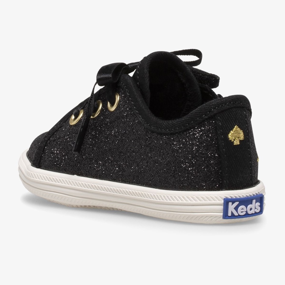 Little Kid's X Kate Spade New York Kickstart Glitter Ledikant Keds Zwart - Afbeelding 6