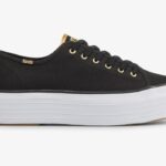 Triple Up Canvas Dames Zwart Goud Keds
