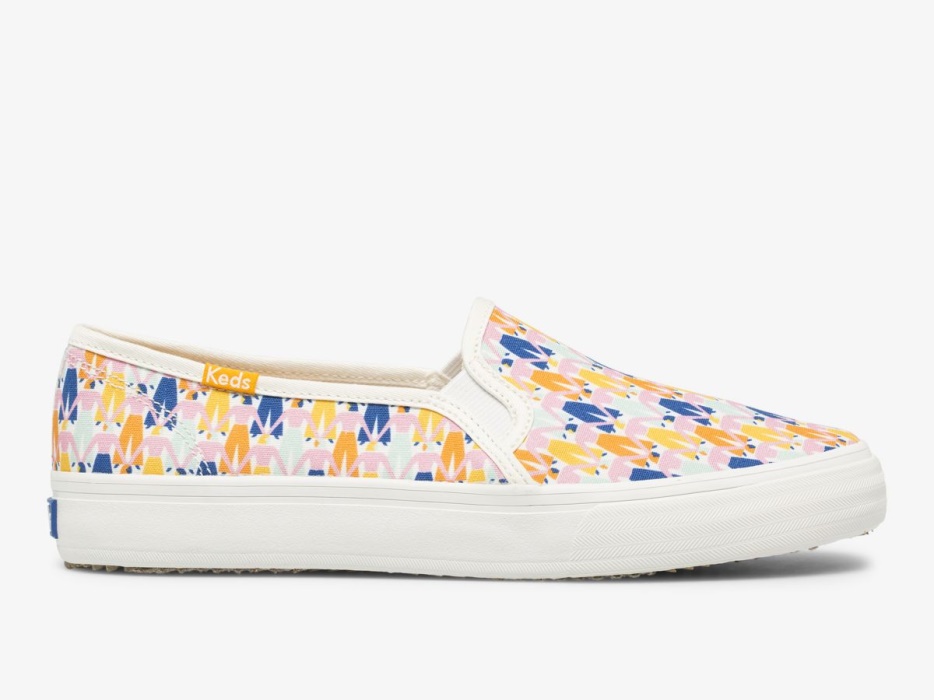 wasbare_dubbeldekker_regenboog_dames_wit_multi_keds.jpg Wasbare Dubbeldekker Regenboog Dames Wit Multi Keds - Afbeelding 1